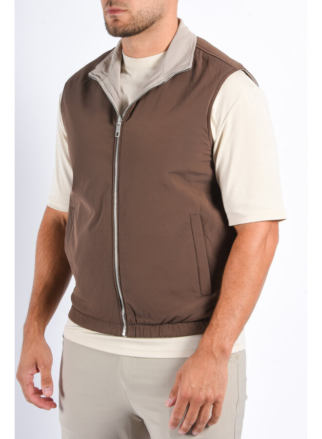 Premium Reversible Insulated Bodywarmer "Varallo" Brown / Beige