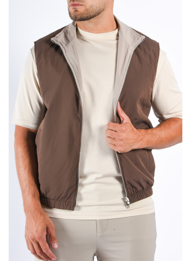 Premium Reversible Insulated Bodywarmer "Varallo" Brown / Beige