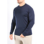 Mercerised Luxe Long Sleeve T-shirt Navy Blue