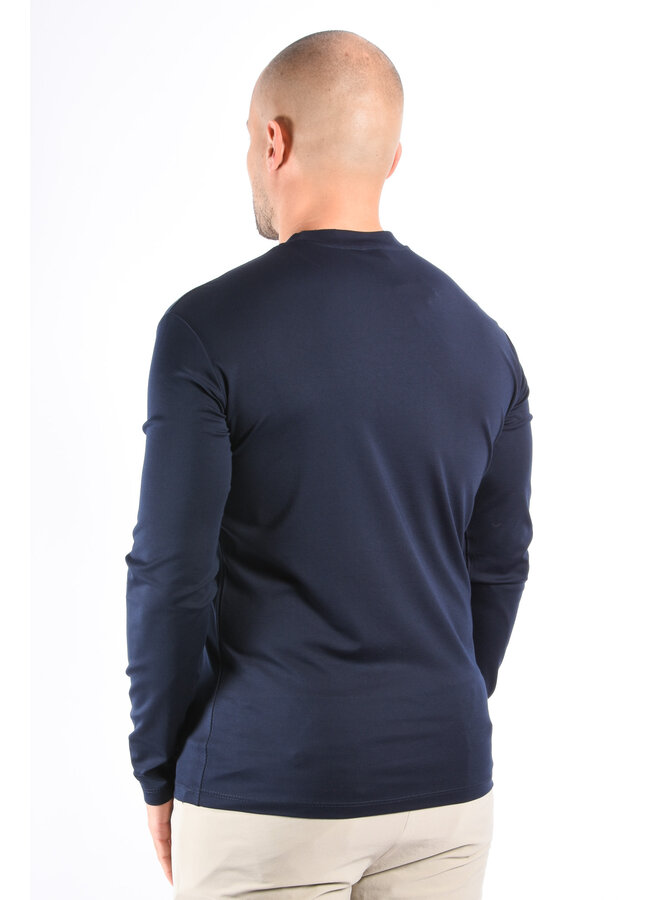 Mercerised Luxe Long Sleeve T-shirt Navy Blue