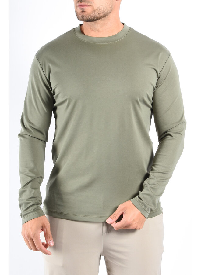 Mercerised Luxe Long Sleeve T-shirt Deep Green