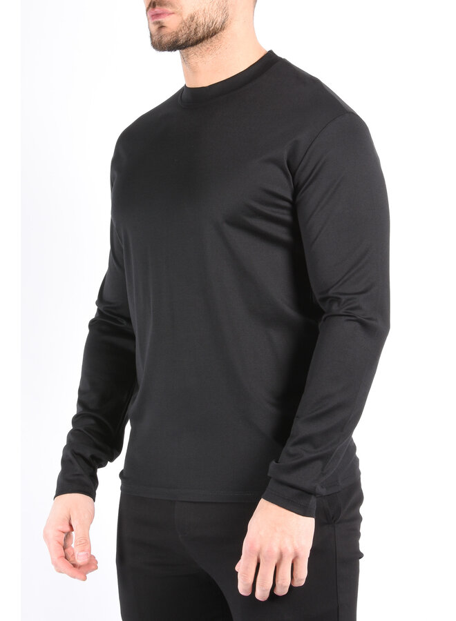Mercerised Luxe Long Sleeve T-shirt Black