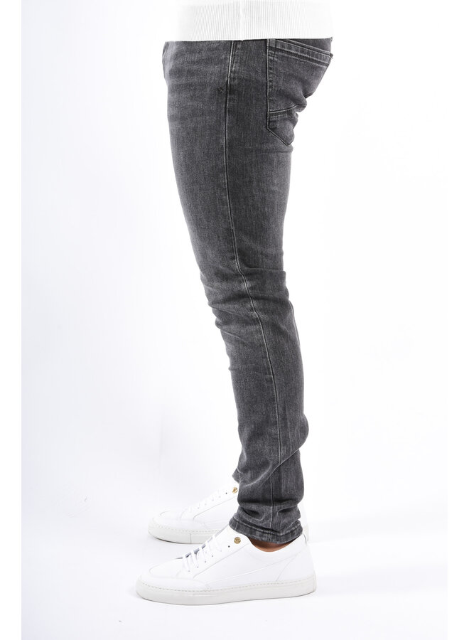Slim Fit Stretch Jeans “Vialli” Dark Grey Washed