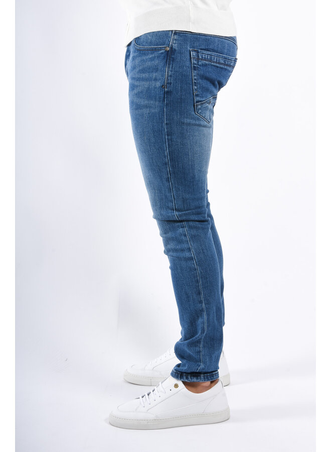Slim Fit Stretch Jeans “Vialli” Blue Washed