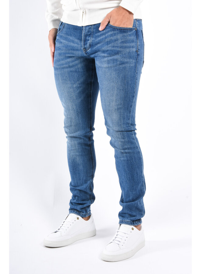 Slim Fit Stretch Jeans “Vialli” Blue Washed
