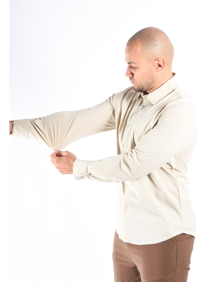 Premium Dynamic 4-way Stretch Shirt Beige