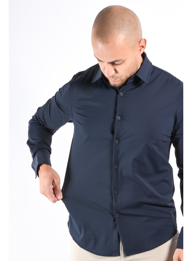 Premium Dynamic 4-way Stretch Shirt Deep Blue