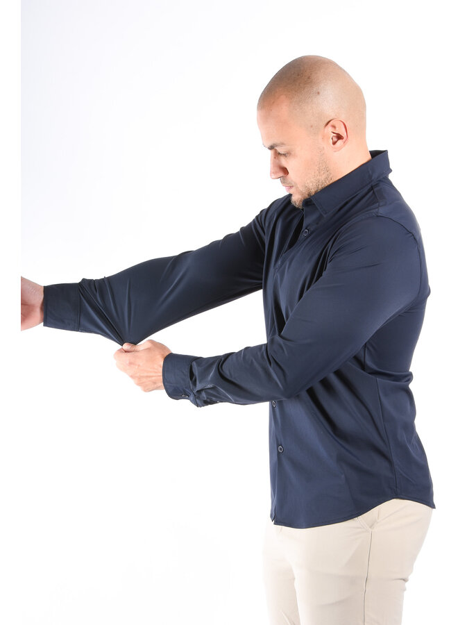 Premium Dynamic 4-way Stretch Shirt Deep Blue