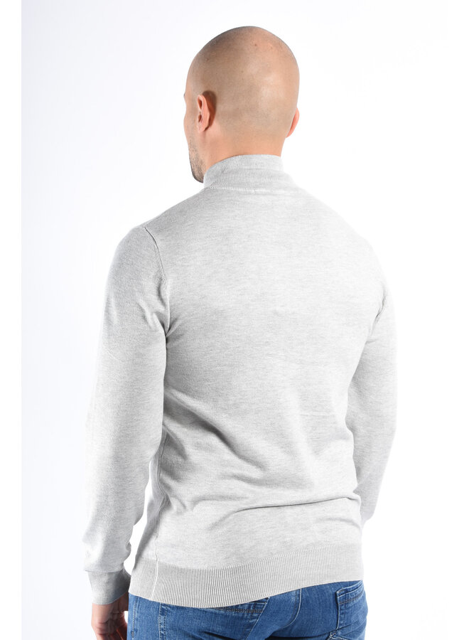 Knit Full Zip Vest “Vercelli” Light Grey Melange