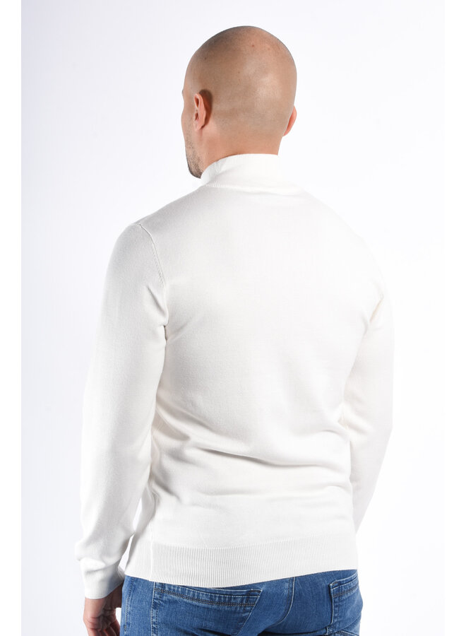 Knit Full Zip Vest “Vercelli” White