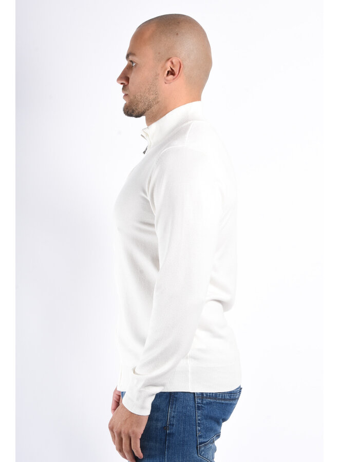 Knit Full Zip Vest “Vercelli” White
