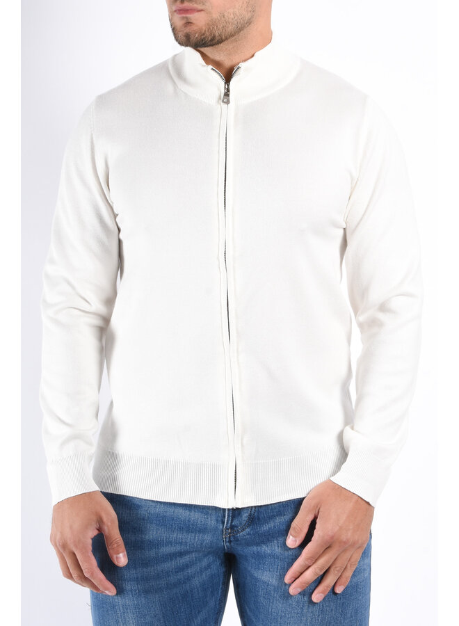 Knit Full Zip Vest “Vercelli” White