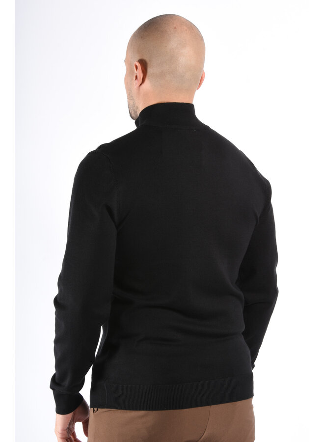 Half Zip Knit Sweater “Alessio” Black