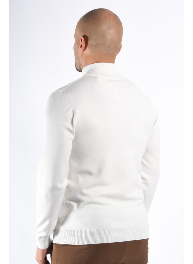 Half Zip Knit Sweater “Alessio” White