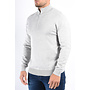 Half Zip Knit Sweater “Alessio” Light Grey Melange