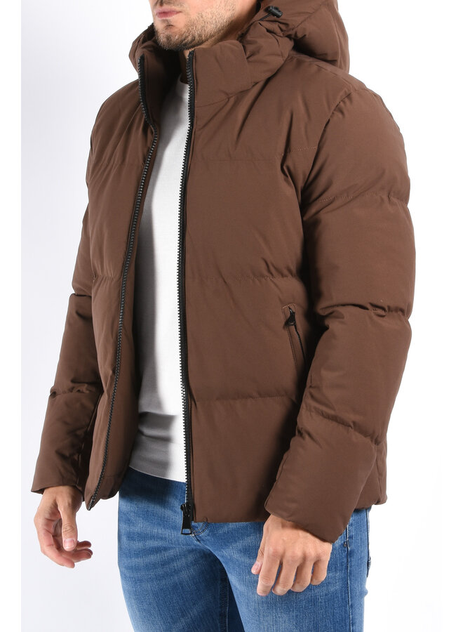 Hooded Puffer Jacket “Dario” Brown