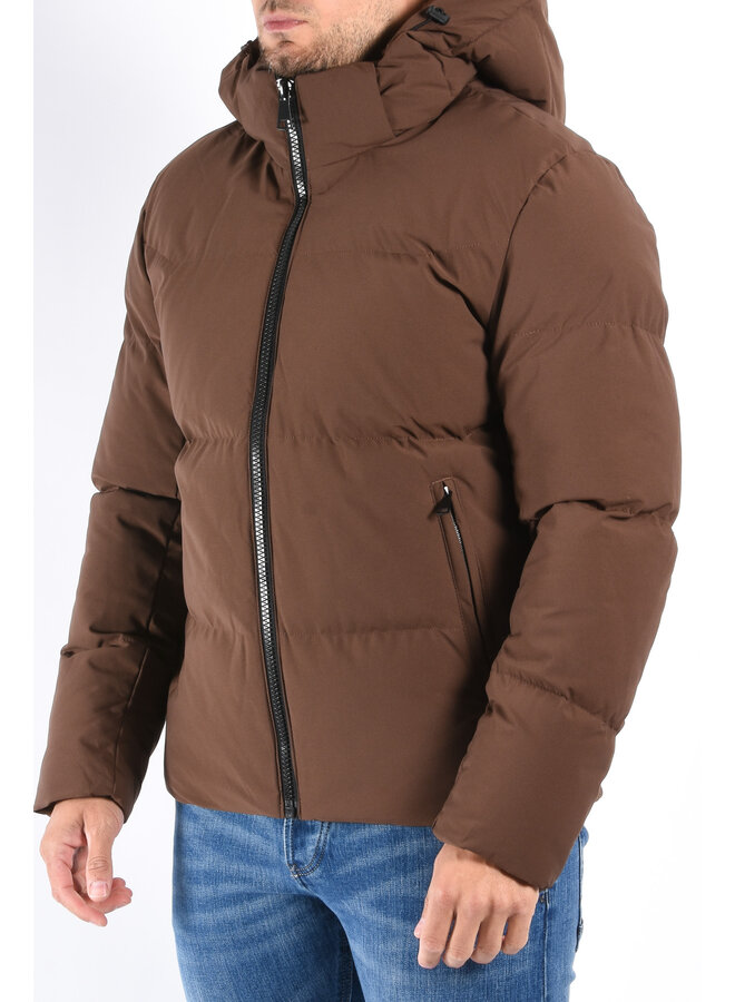 Hooded Puffer Jacket “Dario” Brown