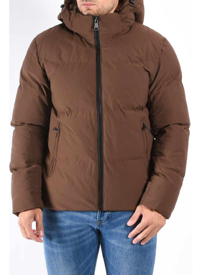 Hooded Puffer Jacket “Dario” Brown