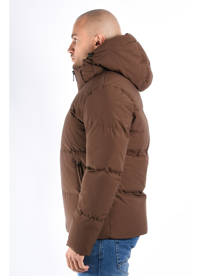 Hooded Puffer Jacket “Dario” Brown