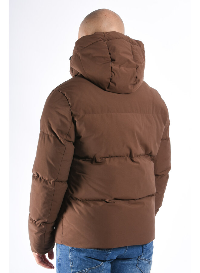 Hooded Puffer Jacket “Dario” Brown