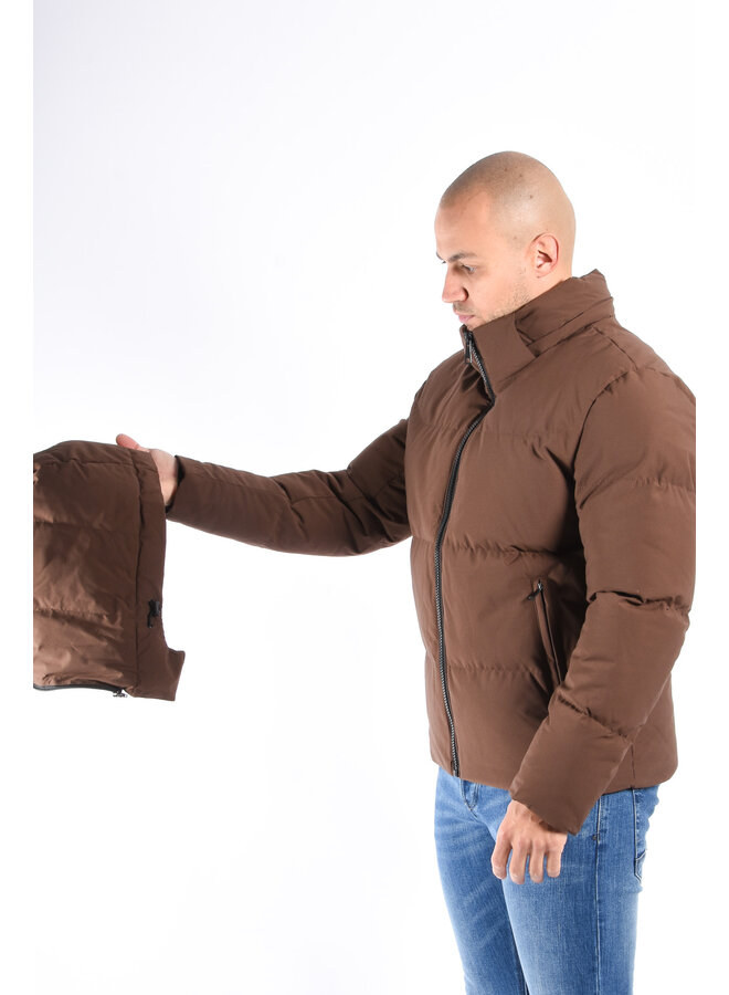 Hooded Puffer Jacket “Dario” Brown