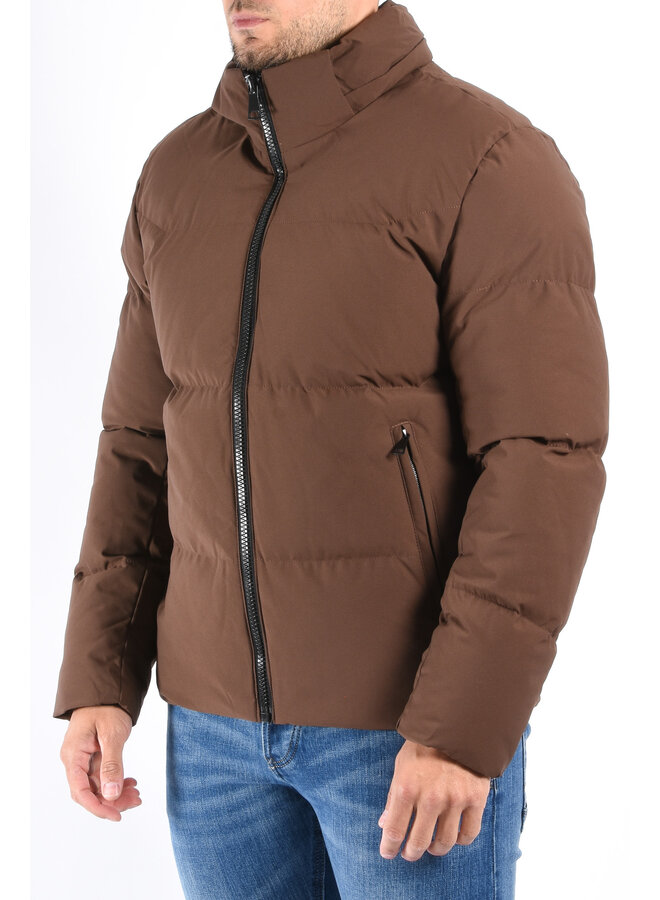 Hooded Puffer Jacket “Dario” Brown