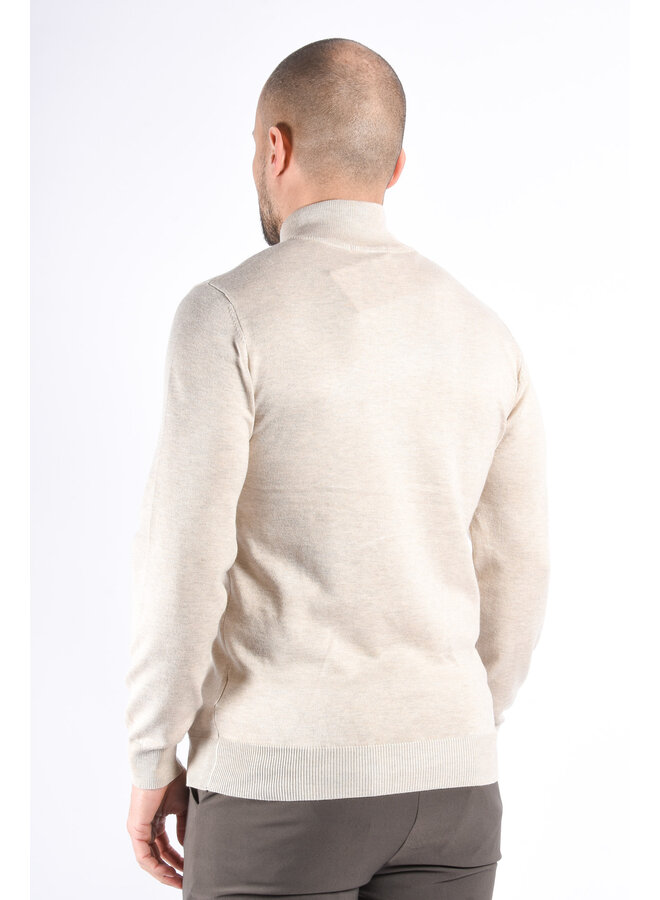 Half Zip Knit Sweater “Alessio” Beige Melange