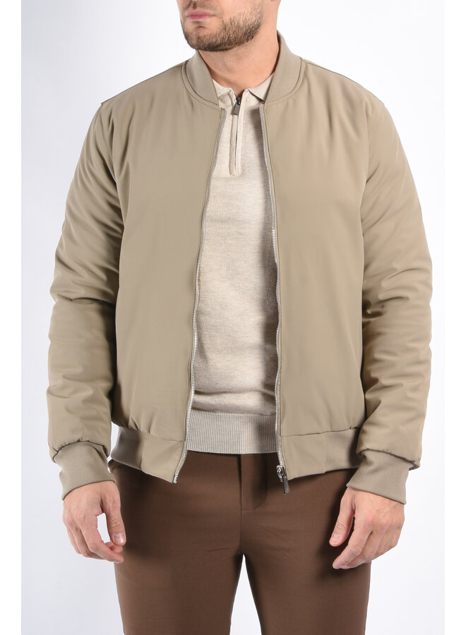 Reversible Padded Bomber Jacket “Verso” Taupe