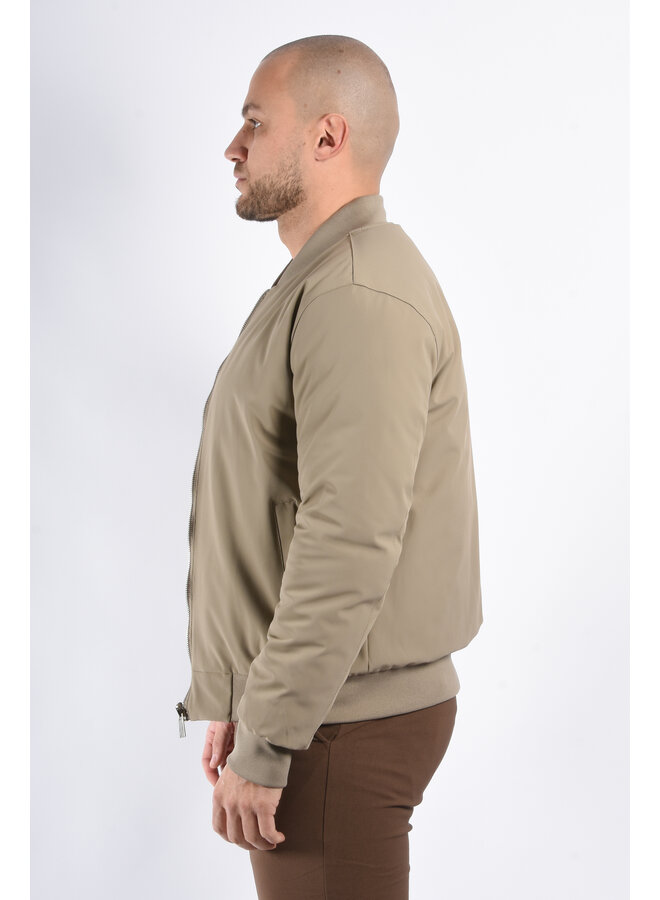 Reversible Padded Bomber Jacket “Verso” Taupe