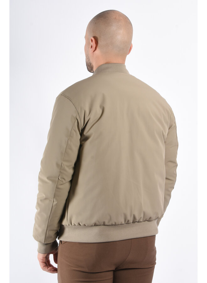 Reversible Padded Bomber Jacket “Verso” Taupe
