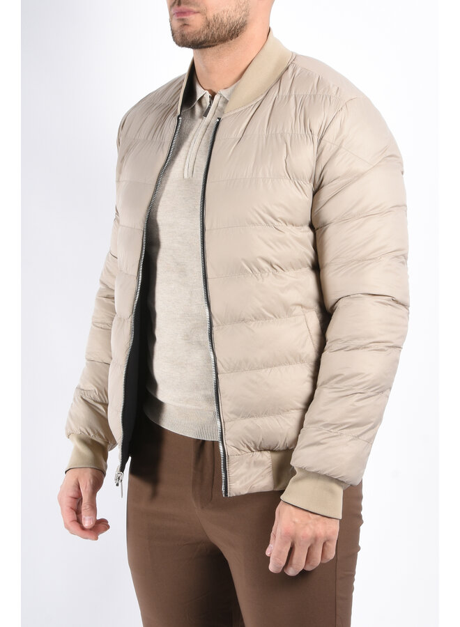 Reversible Padded Bomber Jacket “Verso” Black/Beige