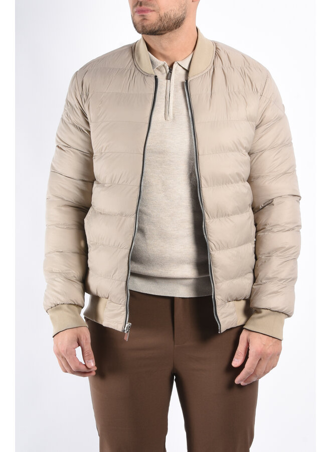 Reversible Padded Bomber Jacket “Verso” Black/Beige