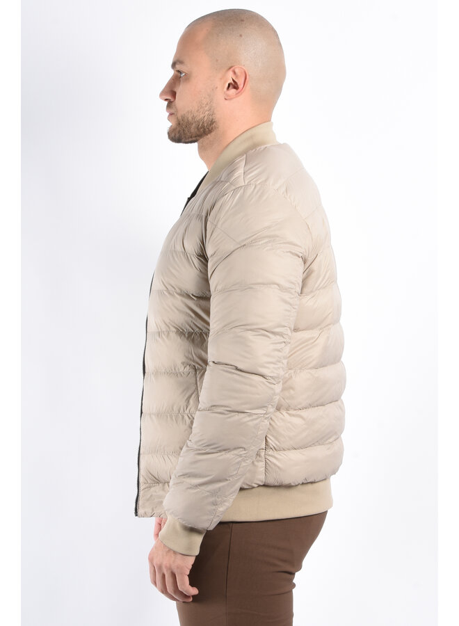 Reversible Padded Bomber Jacket “Verso” Black/Beige