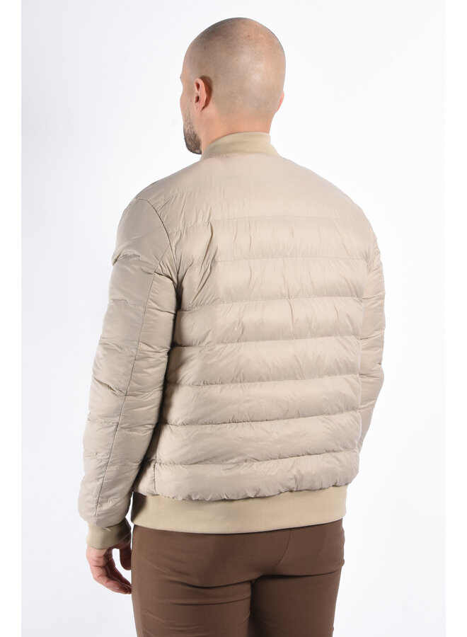 Reversible Padded Bomber Jacket “Verso” Black/Beige