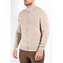 Ribbed Full Zip Knit Vest "Moreno" Beige Melange