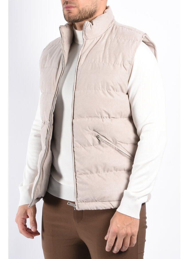 Padded Suede Bodywamer "Vareno" Beige