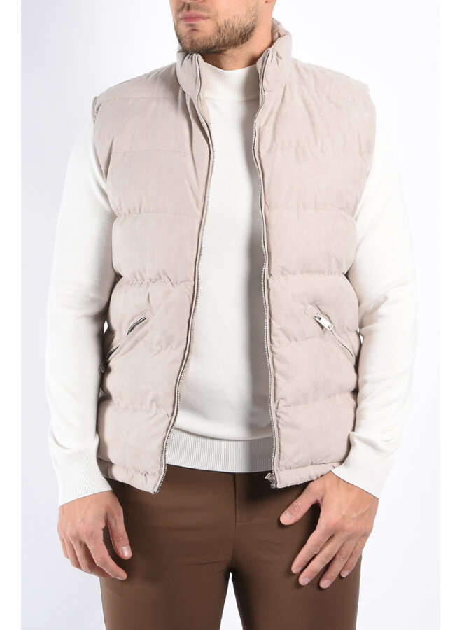 Padded Suede Bodywamer "Vareno" Beige