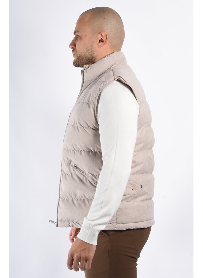 Padded Suede Bodywamer "Vareno" Beige