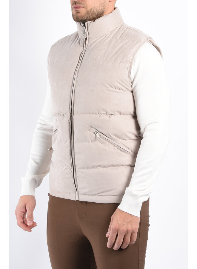 Padded Suede Bodywamer "Vareno" Beige