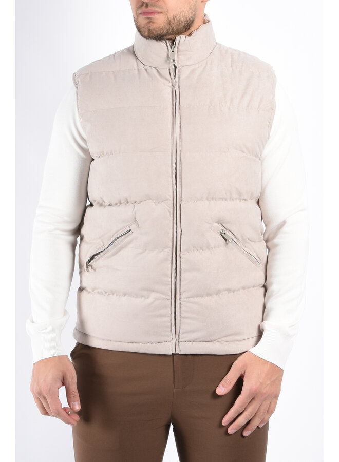 Padded Suede Bodywamer "Vareno" Beige