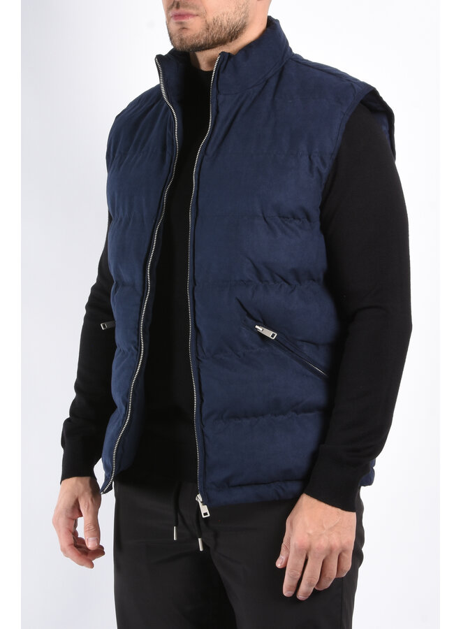 Padded Suede Bodywamer "Vareno" Deep Blue