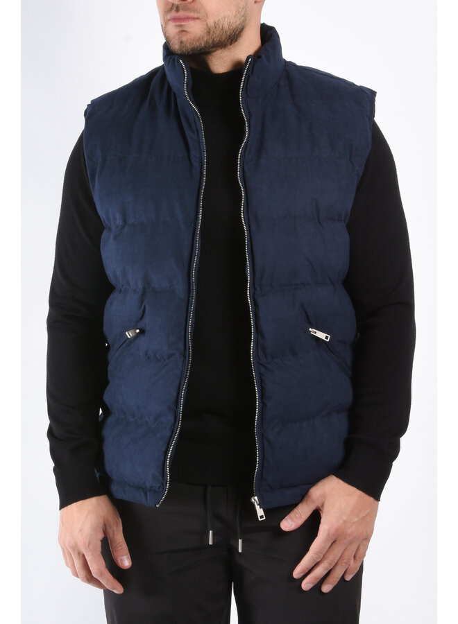 Padded Suede Bodywamer "Vareno" Deep Blue