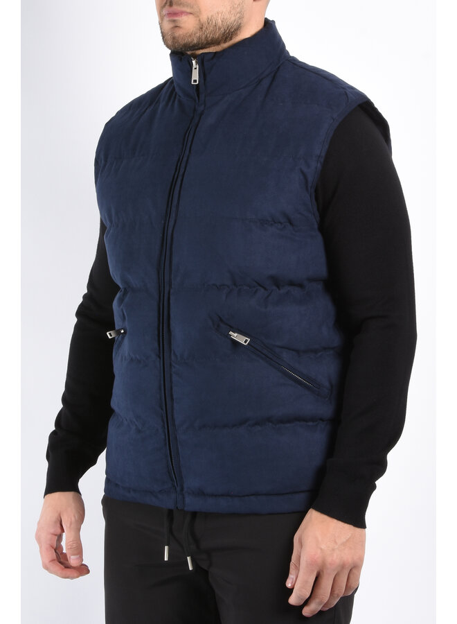Padded Suede Bodywamer "Vareno" Deep Blue
