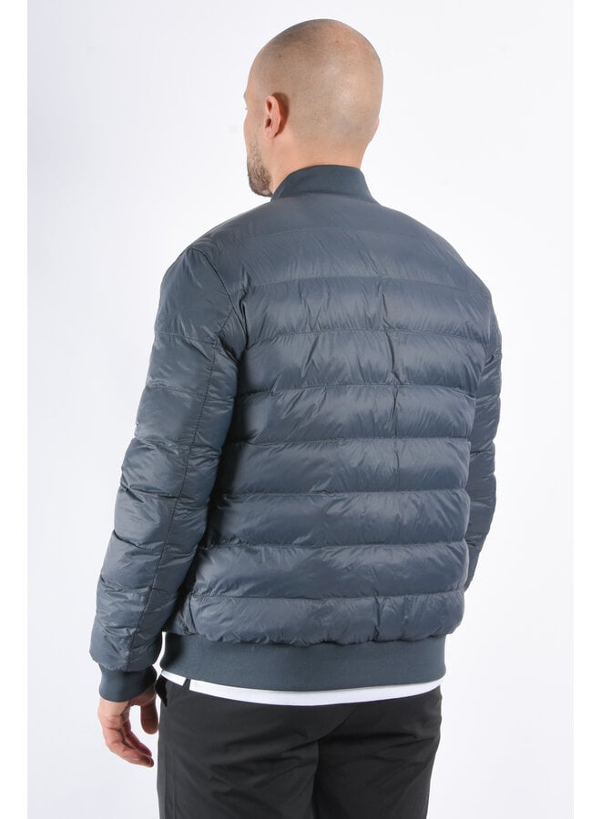 Reversible Padded Bomber Jacket “Verso” Light Beige/Deep Blue