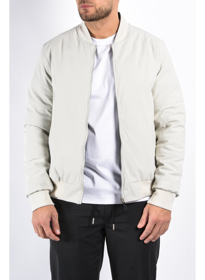 Reversible Padded Bomber Jacket “Verso” Light Beige/Deep Blue