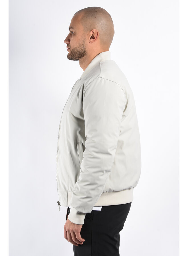 Reversible Padded Bomber Jacket “Verso” Light Beige/Deep Blue