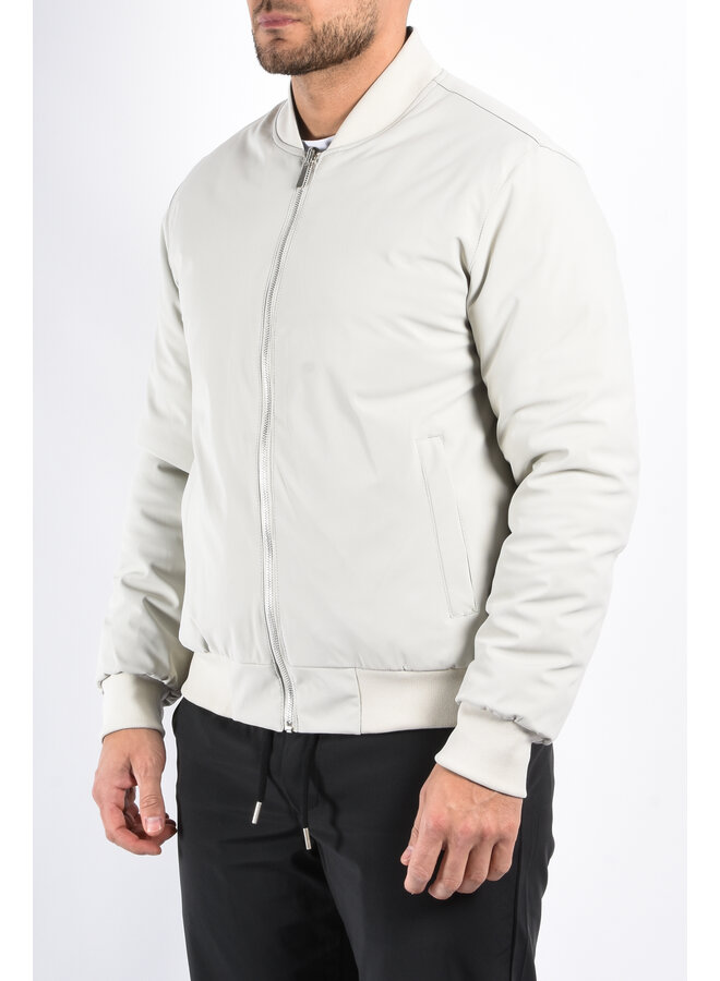 Reversible Padded Bomber Jacket “Verso” Light Beige/Deep Blue