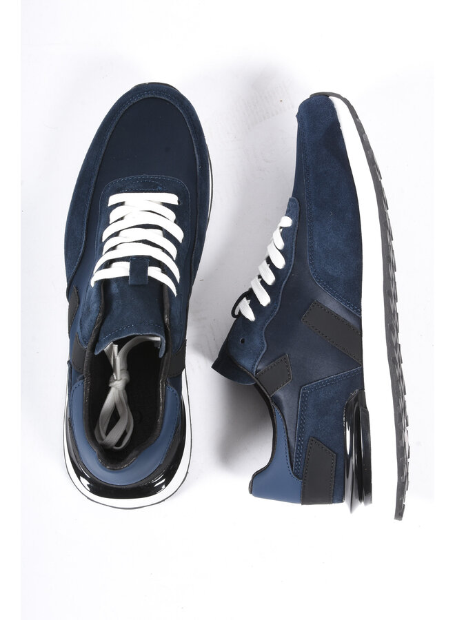 Premium Suède / Leather Sneakers “ Dario “ Navy Blue