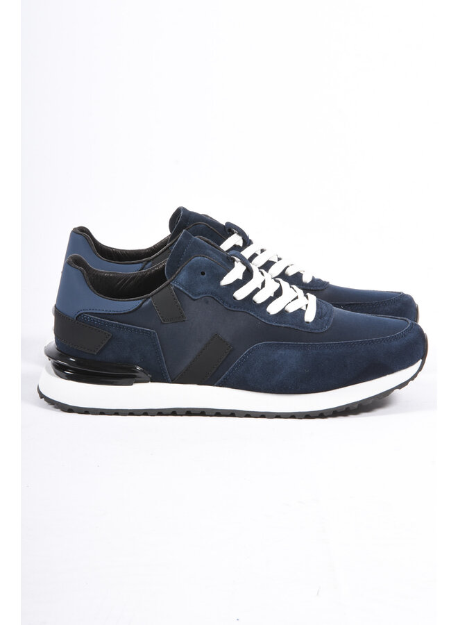 Premium Suède / Leather Sneakers “ Dario “ Navy Blue