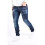Slim Fit Stretch Jeans “Napoli” Blue Washed / Splashed